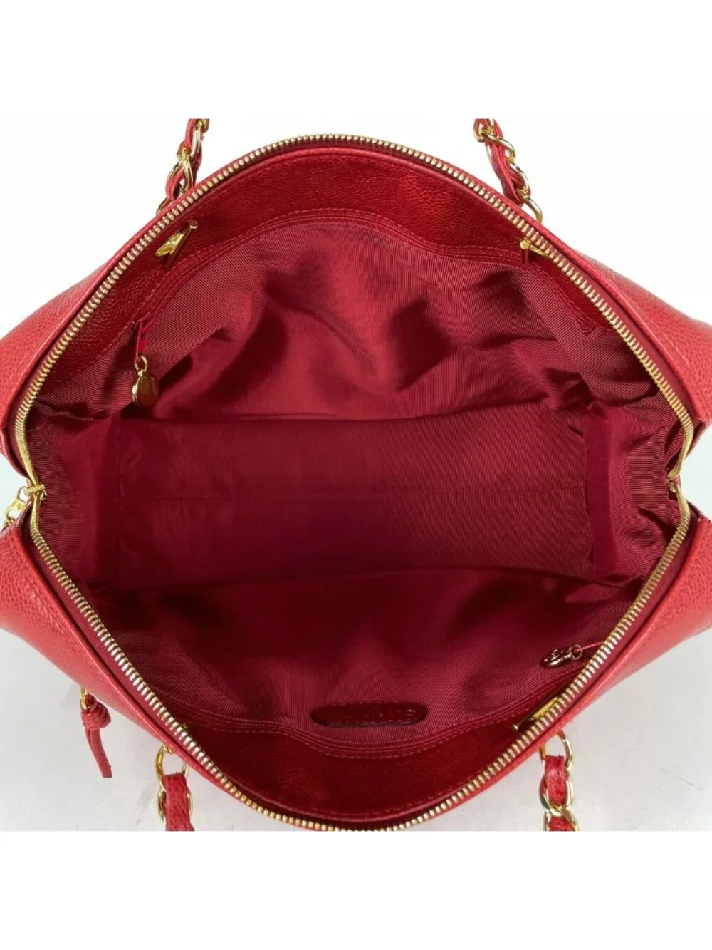 Chanel Tote CC Logo Chain Caviar Leather